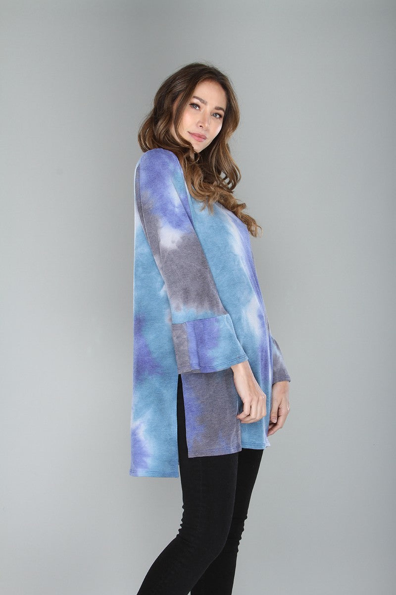 Ruffle Sleeve Tie Dye Tunic