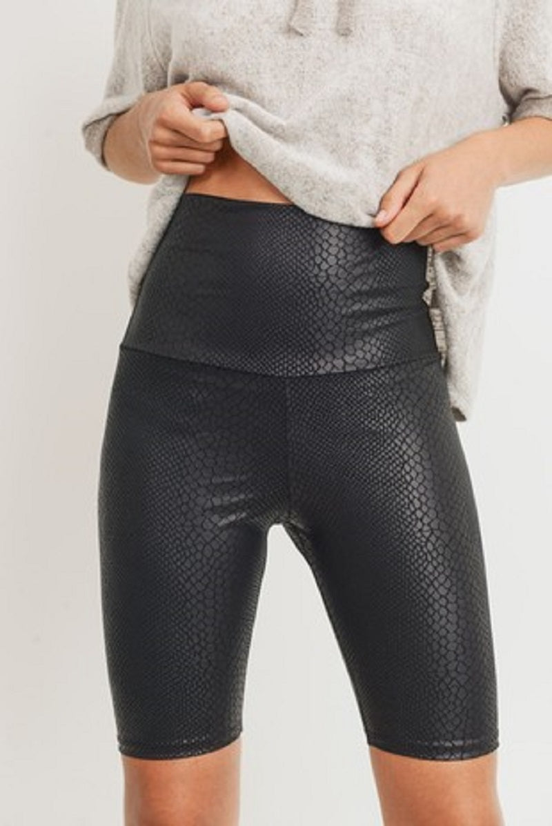 Vegan Snakeskin Bikeshorts