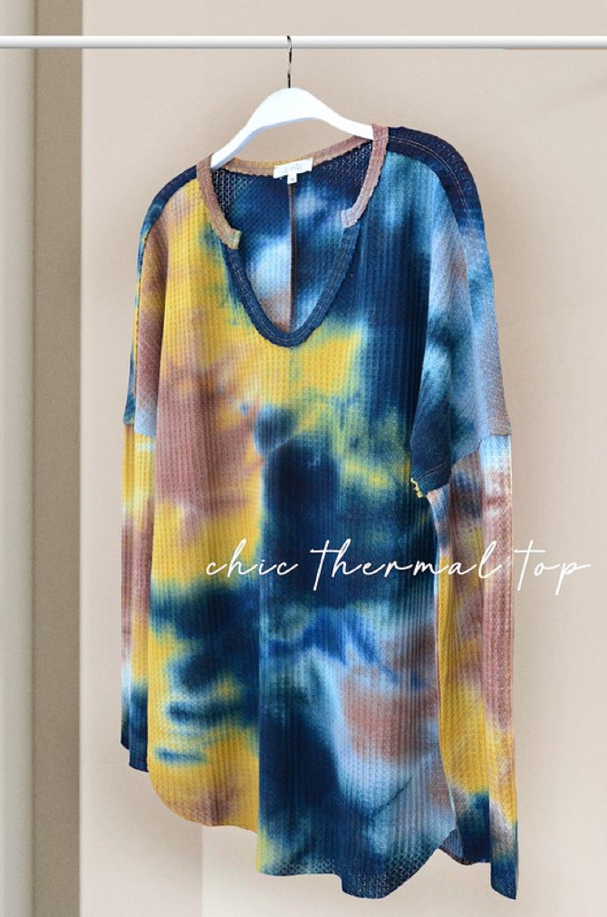 Multi Tie Dye Waffle Top