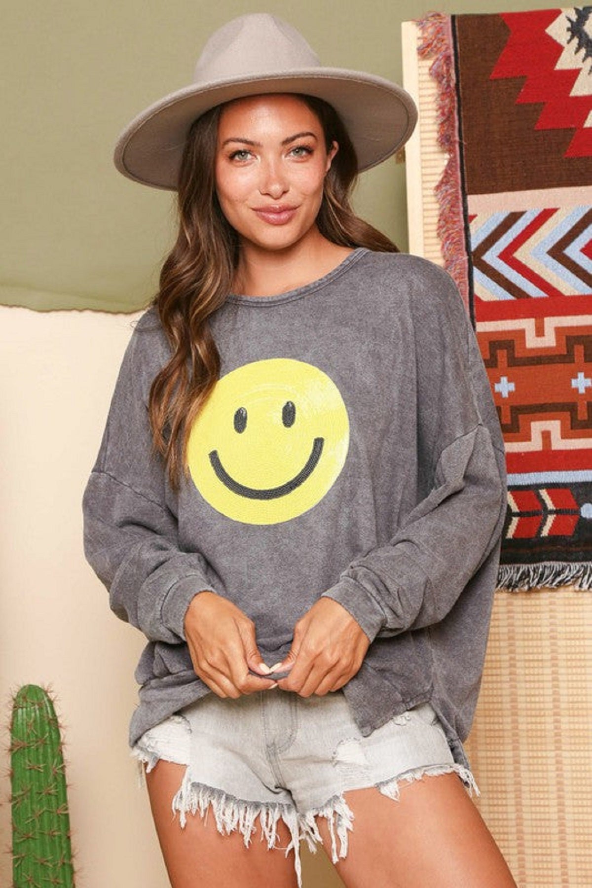 Sequin Smile Sweatshirt