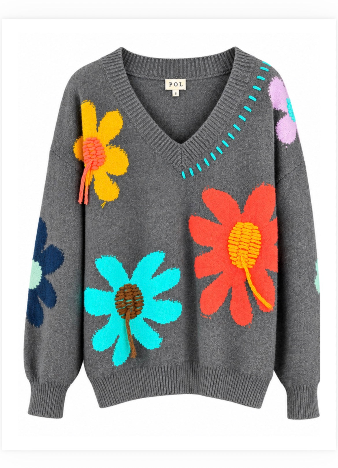 POL Floral Sweater